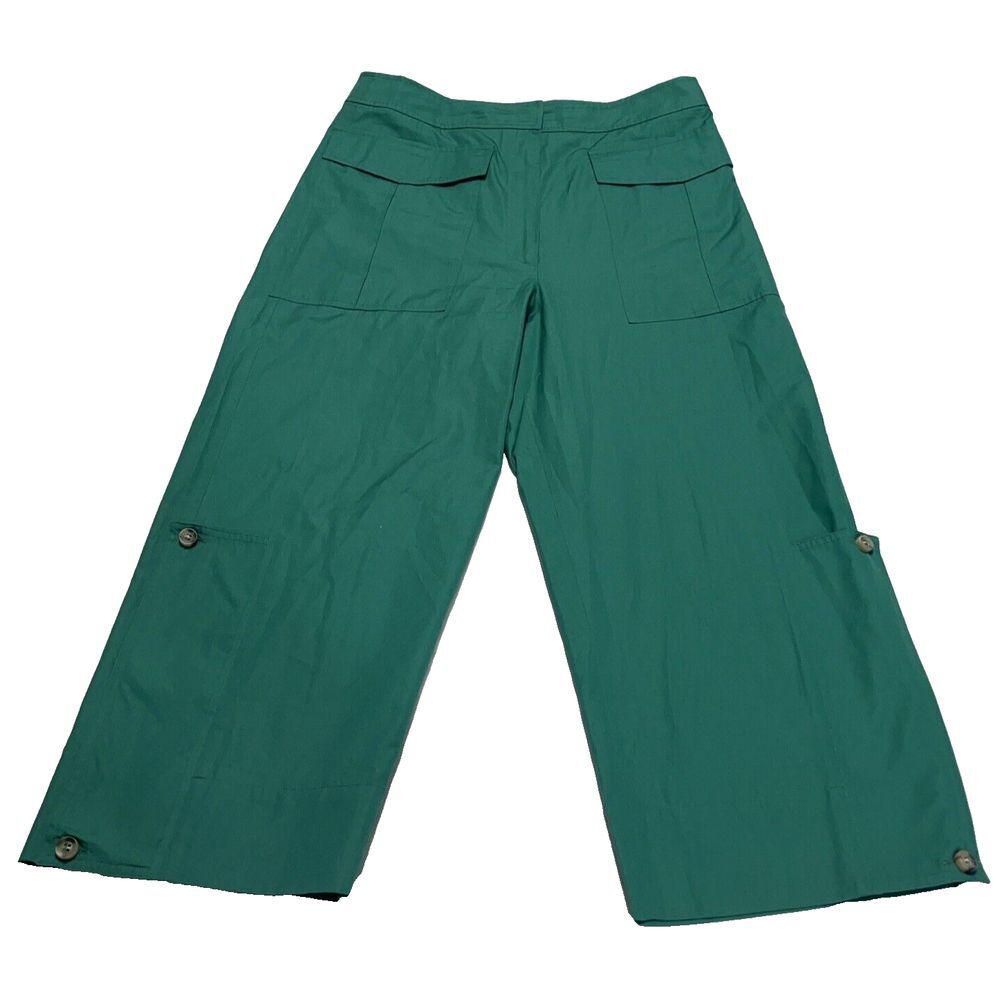 SportMax Wide Leg Pants Cropped With High‎ Rise Hunter Green Size 10